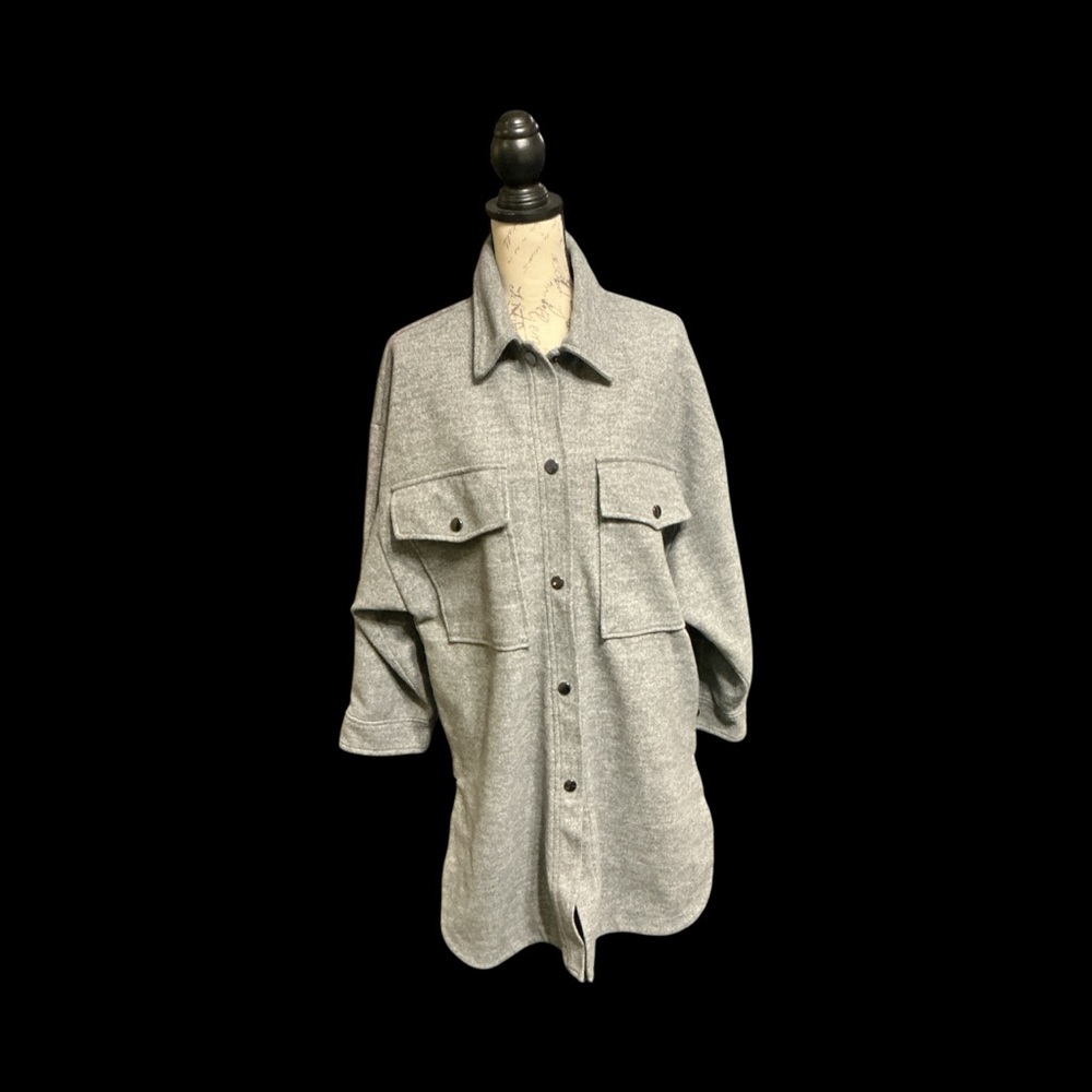Shinestar Heather Gray Utility Jacket Large